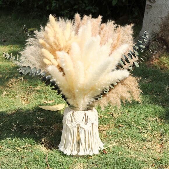 110 PCS Dried Pampas Grass Decor, Naturally Dried Pompas Bunny Tails (set of 2) - Picture 2 of 7